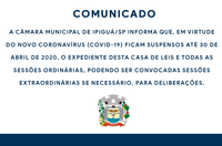 Câmara suspende expediente e sessões ordinárias até 30 de Abril